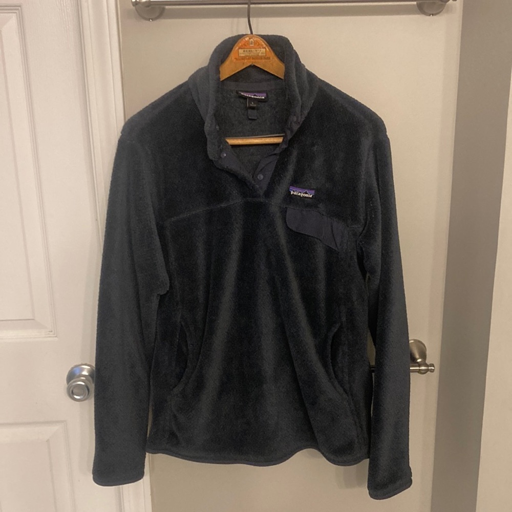 Navy Patagonia Snap Fleece Pullover